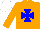 Silk - orange, blue maltese cross, white cap