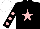 Silk - BLACK, PINK star, BLACK sleeves, PINK spots, WHITE cap