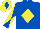 Silk - Royal blue, yellow diamond, diabolo on sleeves, yellow cap, royal blue diamond