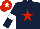 Silk - Dark blue, red star, white armlet, red cap, white star