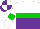 Silk - white and purple halved horizontally, green hoop, green armbands on white sleeves, purple and white quartered cap