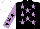 Silk - BLACK, MAUVE stars, MAUVE sleeves, BLACK stars, WHITE cap