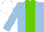 Silk - Light blue, light green stripe, light blue arms, white cap