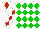 Silk - White, green diamonds, red diamonds on sleeves, white cap, red diamond