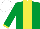 Silk - emerald green, yellow stripe, emerald green sleeves, yellow cuffs, white cap