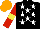 Silk - Black, white stars, red sleeves, yellow armbands, orange cap