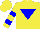Silk - Yellow, blue inverted triangle, blue hoops on sleeves