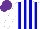 Silk - white, blue stripes, white sleeves, purple cap