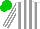 Silk - White, grey stripes on body and sleeves, green cap