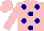 Silk - Pink, navy dots, pink cap