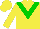 Silk - Yellow body, big-green chevron, yellow arms, yellow cap