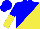 Silk - Blue, yellow halved diagonally, blue and yellow halved sleeves