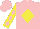 Silk - Pink, yellow diamond, pink diamonds on yellow sleeves, pink cap