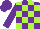 Silk - Purple, lime blocks, purple cap