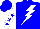 Silk - Blue, white lightning bolt, blue stars on white sleeves