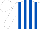 Silk - White, royal blue vertical stripes, white cap
