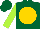 Silk - Dark green, gold disc, lime sleeves
