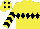Silk - Yellow, black diamond hoop, black chevrons on sleeves, yellow cap, black diamonds