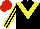 Silk - Black, yellow chevron, black and yellow striped sleeves, red cap