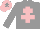 Silk - Grey, pink cross of lorraine, pink cap, grey star