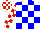 Silk - White body, blue checked, white arms, red checked, white cap, red checked
