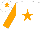 Silk - White body, orange star, orange arms, white cap, orange star