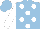 Silk - Light blue, white dots and sleeves, light blue cap
