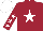 Silk - Maroon, white star, white stars on sleeves, white cap
