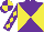 Silk - Purple and yellow diagonal quarters, purple and yellow diamonds on sleeves, purple and yellow quartered cap