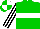 Silk - Green, white hoop, black stripes on white sleeves, green & white quartered cap