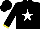 Silk - Black, white star, yellow cuffs on black sleeves