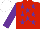 Silk - Red, purple stars, purple sleeves and white cap