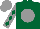 Silk - Forest green, grey ball, forest green diamonds on grey sleeves, grey cap