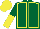 Silk - DARK GREEN, YELLOW seams, halved sleeves, YELLOW cap