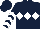 Silk - Dark blue, white triple diamond, white chevrons on sleeves, dark blue cap