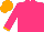 Silk - Hot pink, orange cuffs, orange cap