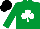 Silk - Emerald green, white shamrock, black cap