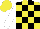 Silk - Yellow and black check, white sleeves, yellow cap