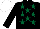 Silk - Black, dark green stars, white cap,