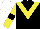 Silk - BLACK, YELLOW chevron, YELLOW sleeves, BLACK armlets, WHITE cap