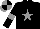 Silk - Black body, grey star, black arms, grey armlets, grey cap, black quartered