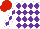 Silk - White and purple diamonds on body and sleeves, red cap