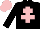 Silk - Black, pink cross of lorraine, pink cap