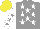 Silk - Gray, white stars, white sleeves, gray stars, yellow cap