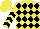 Silk - Yellow and black diamonds, chevrons on sleeves, yellow cap