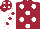 Silk - Maroon, white spots, white sleeves, maroon spots, maroon cap, white spots