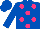 Silk - Royal blue, hot pink dots