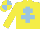 Silk - Yellow,light blue cross of lorraine, quartered cap