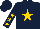Silk - Dark blue, gold star, gold stars on sleeves, dark blue cap
