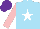 Silk - Sky blue, white star, pink sleeves, purple cap